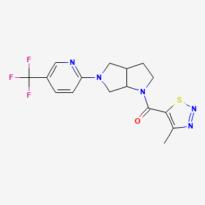 2-[1-(4-methyl-1,2,3-thiadiazole-5-carbonyl)-octahydropyrrolo[2,3-c]pyrrol-5-yl]-5-(trifluoromethyl)pyridine - 2548990-51-6