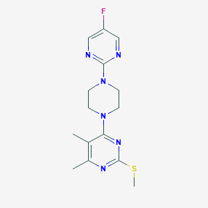 4-[4-(5-fluoropyrimidin-2-yl)piperazin-1-yl]-5,6-dimethyl-2-(methylsulfanyl)pyrimidine - 2549012-81-7