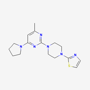 4-methyl-6-(pyrrolidin-1-yl)-2-[4-(1,3-thiazol-2-yl)piperazin-1-yl]pyrimidine - 2549021-16-9
