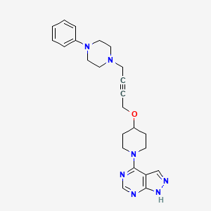 1-phenyl-4-{4-[(1-{1H-pyrazolo[3,4-d]pyrimidin-4-yl}piperidin-4-yl)oxy]but-2-yn-1-yl}piperazine - 2549030-75-1