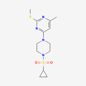4-[4-(cyclopropanesulfonyl)piperazin-1-yl]-6-methyl-2-(methylsulfanyl)pyrimidine - 2549055-44-7