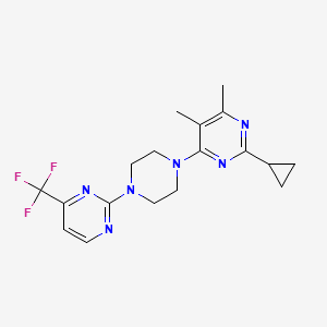 2-cyclopropyl-4,5-dimethyl-6-{4-[4-(trifluoromethyl)pyrimidin-2-yl]piperazin-1-yl}pyrimidine - 2548994-72-3