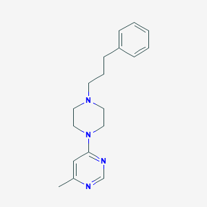4-methyl-6-[4-(3-phenylpropyl)piperazin-1-yl]pyrimidine - 2640974-82-7