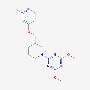 2,4-dimethoxy-6-(3-{[(2-methylpyridin-4-yl)oxy]methyl}piperidin-1-yl)-1,3,5-triazine - 2549031-77-6