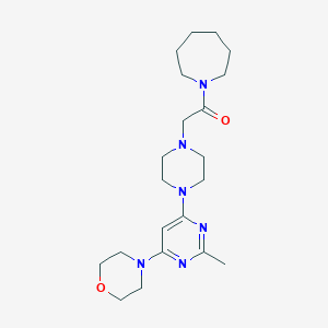 1-(azepan-1-yl)-2-{4-[2-methyl-6-(morpholin-4-yl)pyrimidin-4-yl]piperazin-1-yl}ethan-1-one - 2640885-86-3
