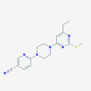 6-{4-[6-ethyl-2-(methylsulfanyl)pyrimidin-4-yl]piperazin-1-yl}pyridine-3-carbonitrile - 2548979-33-3