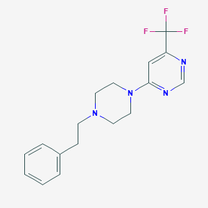 4-[4-(2-phenylethyl)piperazin-1-yl]-6-(trifluoromethyl)pyrimidine - 2640878-28-8