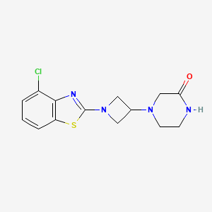 4-[1-(4-chloro-1,3-benzothiazol-2-yl)azetidin-3-yl]piperazin-2-one - 2549006-46-2