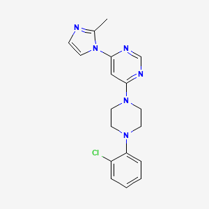 4-[4-(2-chlorophenyl)piperazin-1-yl]-6-(2-methyl-1H-imidazol-1-yl)pyrimidine - 2548977-65-5