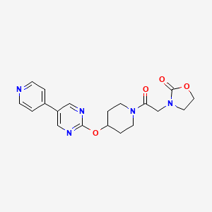 3-[2-oxo-2-(4-{[5-(pyridin-4-yl)pyrimidin-2-yl]oxy}piperidin-1-yl)ethyl]-1,3-oxazolidin-2-one - 2549056-78-0