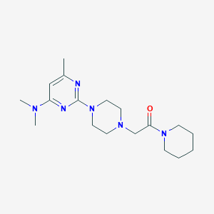 2-{4-[4-(dimethylamino)-6-methylpyrimidin-2-yl]piperazin-1-yl}-1-(piperidin-1-yl)ethan-1-one - 2640959-70-0