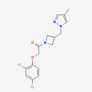 2-(2,4-dichlorophenoxy)-1-{3-[(4-methyl-1H-pyrazol-1-yl)methyl]azetidin-1-yl}ethan-1-one - 2549019-65-8