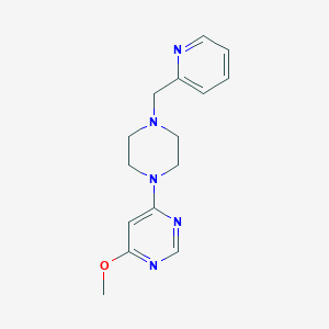 4-methoxy-6-{4-[(pyridin-2-yl)methyl]piperazin-1-yl}pyrimidine - 2177555-12-1