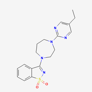 3-[4-(5-ethylpyrimidin-2-yl)-1,4-diazepan-1-yl]-1,2-benzothiazole 1,1-dioxide - 2548994-85-8