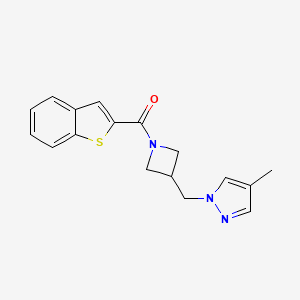 1-{[1-(1-benzothiophene-2-carbonyl)azetidin-3-yl]methyl}-4-methyl-1H-pyrazole - 2549023-00-7