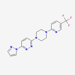 3-(1H-pyrazol-1-yl)-6-{4-[5-(trifluoromethyl)pyridin-2-yl]piperazin-1-yl}pyridazine - 2549027-33-8
