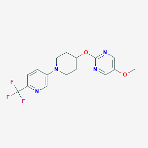 5-methoxy-2-({1-[6-(trifluoromethyl)pyridin-3-yl]piperidin-4-yl}oxy)pyrimidine - 2549009-53-0