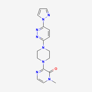 1-methyl-3-{4-[6-(1H-pyrazol-1-yl)pyridazin-3-yl]piperazin-1-yl}-1,2-dihydropyrazin-2-one - 2640969-03-3