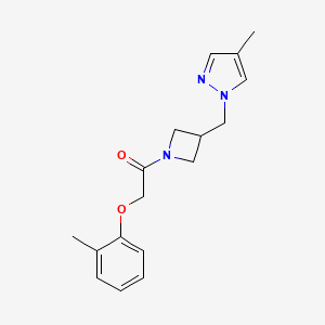 1-{3-[(4-methyl-1H-pyrazol-1-yl)methyl]azetidin-1-yl}-2-(2-methylphenoxy)ethan-1-one - 2549028-11-5