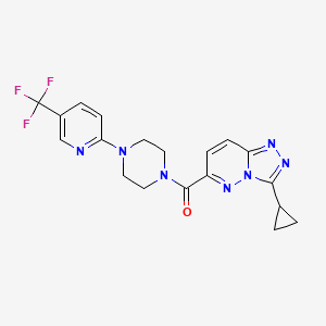1-{3-cyclopropyl-[1,2,4]triazolo[4,3-b]pyridazine-6-carbonyl}-4-[5-(trifluoromethyl)pyridin-2-yl]piperazine - 2549014-30-2