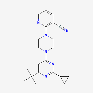 2-[4-(6-tert-butyl-2-cyclopropylpyrimidin-4-yl)piperazin-1-yl]pyridine-3-carbonitrile - 2549022-14-0