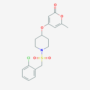 4-({1-[(2-chlorophenyl)methanesulfonyl]piperidin-4-yl}oxy)-6-methyl-2H-pyran-2-one - 1704634-26-3
