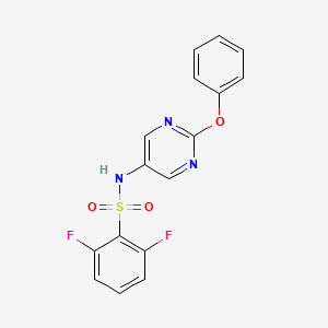 2,6-difluoro-N-(2-phenoxypyrimidin-5-yl)benzene-1-sulfonamide - 2330380-89-5