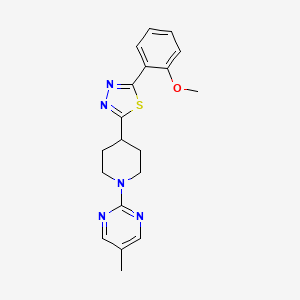 2-{4-[5-(2-methoxyphenyl)-1,3,4-thiadiazol-2-yl]piperidin-1-yl}-5-methylpyrimidine - 2548991-82-6