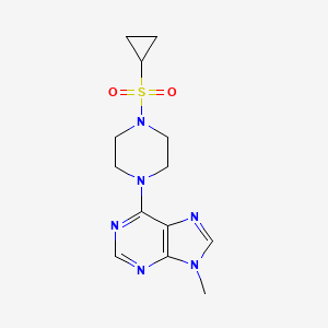 6-[4-(cyclopropanesulfonyl)piperazin-1-yl]-9-methyl-9H-purine - 2549040-88-0