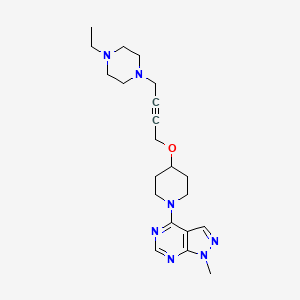 1-ethyl-4-{4-[(1-{1-methyl-1H-pyrazolo[3,4-d]pyrimidin-4-yl}piperidin-4-yl)oxy]but-2-yn-1-yl}piperazine - 2549065-91-8