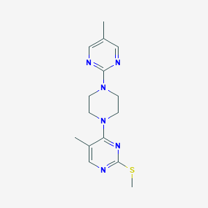 5-methyl-4-[4-(5-methylpyrimidin-2-yl)piperazin-1-yl]-2-(methylsulfanyl)pyrimidine - 2640952-64-1