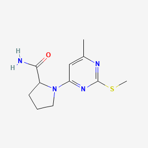 1-[6-methyl-2-(methylsulfanyl)pyrimidin-4-yl]pyrrolidine-2-carboxamide - 2548976-12-9