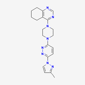 4-{4-[6-(3-methyl-1H-pyrazol-1-yl)pyridazin-3-yl]piperazin-1-yl}-5,6,7,8-tetrahydroquinazoline - 2549056-18-8