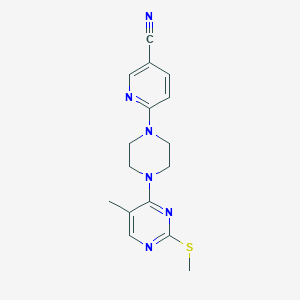 6-{4-[5-methyl-2-(methylsulfanyl)pyrimidin-4-yl]piperazin-1-yl}pyridine-3-carbonitrile - 2640889-49-0