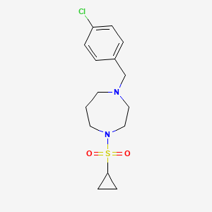 1-[(4-chlorophenyl)methyl]-4-(cyclopropanesulfonyl)-1,4-diazepane - 2548986-72-5