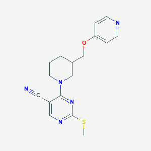 2-(methylsulfanyl)-4-{3-[(pyridin-4-yloxy)methyl]piperidin-1-yl}pyrimidine-5-carbonitrile - 2549035-41-6