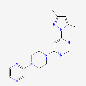 4-(3,5-dimethyl-1H-pyrazol-1-yl)-6-[4-(pyrazin-2-yl)piperazin-1-yl]pyrimidine - 2549006-06-4