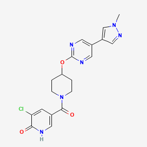 3-chloro-5-(4-{[5-(1-methyl-1H-pyrazol-4-yl)pyrimidin-2-yl]oxy}piperidine-1-carbonyl)pyridin-2-ol - 2549065-71-4