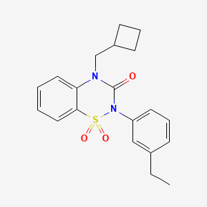 4-(cyclobutylmethyl)-2-(3-ethylphenyl)-3,4-dihydro-2H-1lambda6,2,4-benzothiadiazine-1,1,3-trione - 2549017-78-7