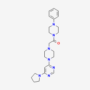 1-(4-phenylpiperazin-1-yl)-2-{4-[6-(pyrrolidin-1-yl)pyrimidin-4-yl]piperazin-1-yl}ethan-1-one - 2548998-17-8