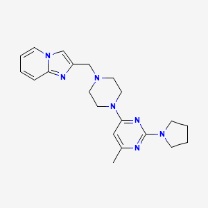 4-[4-({imidazo[1,2-a]pyridin-2-yl}methyl)piperazin-1-yl]-6-methyl-2-(pyrrolidin-1-yl)pyrimidine - 2549063-56-9