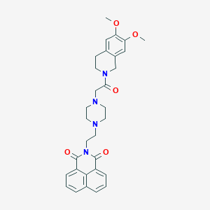 3-(2-{4-[2-(6,7-dimethoxy-1,2,3,4-tetrahydroisoquinolin-2-yl)-2-oxoethyl]piperazin-1-yl}ethyl)-3-azatricyclo[7.3.1.0^{5,13}]trideca-1(13),5,7,9,11-pentaene-2,4-dione - 2549066-37-5