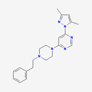 4-(3,5-dimethyl-1H-pyrazol-1-yl)-6-[4-(2-phenylethyl)piperazin-1-yl]pyrimidine - 2640980-11-4