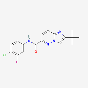 2-tert-butyl-N-(4-chloro-3-fluorophenyl)imidazo[1,2-b]pyridazine-6-carboxamide - 2549036-85-1
