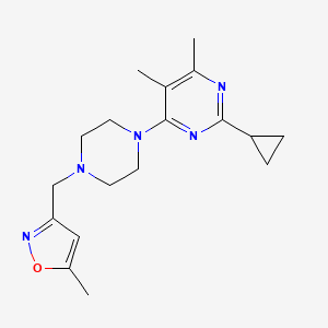 2-cyclopropyl-4,5-dimethyl-6-{4-[(5-methyl-1,2-oxazol-3-yl)methyl]piperazin-1-yl}pyrimidine - 2549008-49-1