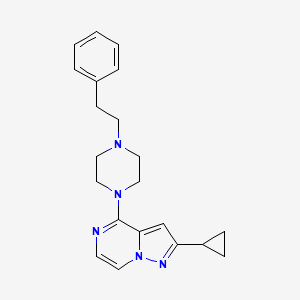 1-{2-cyclopropylpyrazolo[1,5-a]pyrazin-4-yl}-4-(2-phenylethyl)piperazine - 2640980-15-8