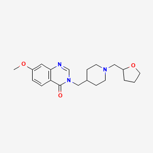 7-methoxy-3-({1-[(oxolan-2-yl)methyl]piperidin-4-yl}methyl)-3,4-dihydroquinazolin-4-one - 2549032-44-0