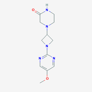 4-[1-(5-methoxypyrimidin-2-yl)azetidin-3-yl]piperazin-2-one - 2548992-46-5