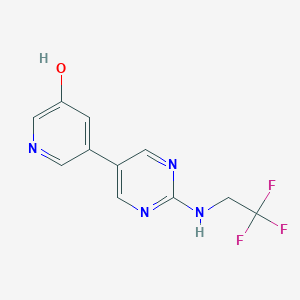 5-{2-[(2,2,2-trifluoroethyl)amino]pyrimidin-5-yl}pyridin-3-ol - 2640962-95-2