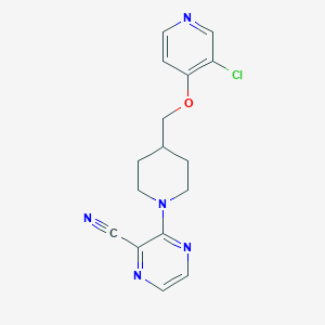 3-(4-{[(3-chloropyridin-4-yl)oxy]methyl}piperidin-1-yl)pyrazine-2-carbonitrile - 2549030-90-0